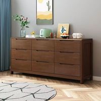 Meubles de chambre à coucher nordiques commode de luxe en chêne massif à 9 tiroirs planches latérales en bois tiroirs de coffre modernes pour la maison hôtel
