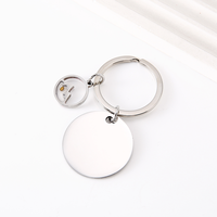Ywyougang Porte-clés vintage en acier inoxydable gravable, avec disque 'Faith' en forme de grain de lin, motif dessin animé, breloque 'Belief Seed', accessoires de bijouterie DIY