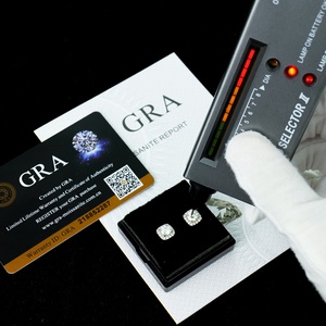 Pendientes de Diamante Moissanita de Plata 925, Pequeños y Cuadrados, Sin Deslustre, al por Mayor para Fabricantes, Joyería de Moda para Chicas - Product Image 3