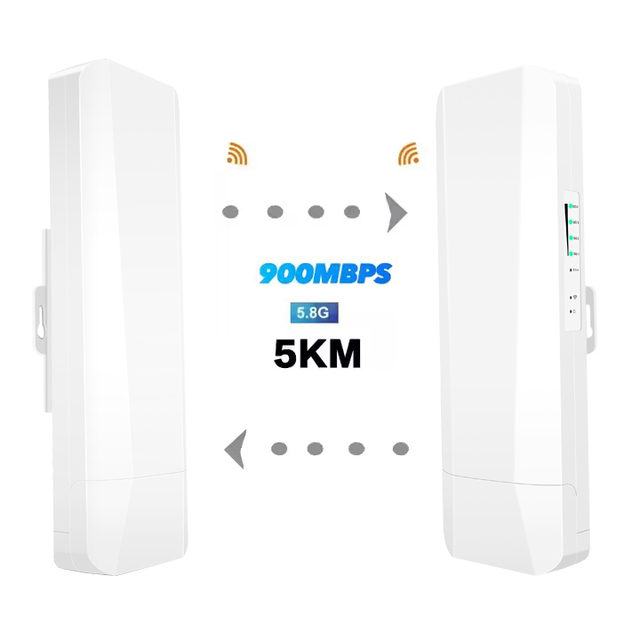 Huastlink HC504 Gigabit 5km 900Mbps 5.8GHz Wireless PTP Outdoor Long Range WiFi Bridge for Farm Use