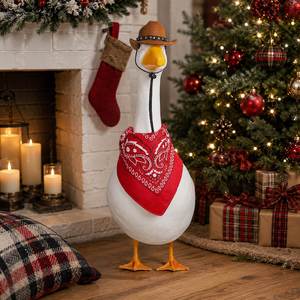 Ensemble de décoration de canard blanc style cowboy : chapeau western, bandana, ornement pour porche et jardin - Product Image 5