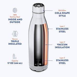 Botella <span class=keywords><strong>de</strong></span> Agua Ecológica <span class=keywords><strong>de</strong></span> 17 oz, Botella <span class=keywords><strong>de</strong></span> Metal <span class=keywords><strong>de</strong></span> Acero Inoxidable con Aislamiento al Vacío, Termo para <span class=keywords><strong>Cola</strong></span> <span class=keywords><strong>de</strong></span> 500 ml - Product Image 6