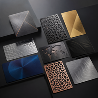 Cartes de visite en métal électroplaqué économiques, surface mate de 0,8 mm, gravure au laser personnalisée, détails de la marque, logo