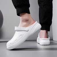 Chaussures de chef pour hommes, antidérapantes, imperméables, résistantes à l'huile, durables, respirantes, légères, style à enfiler, avec embout large en EVA