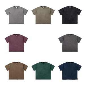 T-shirt Homme KITE Personnalisé Édition Américaine Boxy Coupe Ample Manches Courtes Coton Lavé Vintage Uni Vente en Gros - Product Image 5