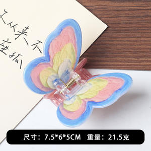 Juego de Pinzas para el Cabello con Mariposas y Tiburones Pintados a Mano en Acrílico - Accesorios Artísticos y Elegantes para el Cabello para Mujeres y Niñas - Product Image 3