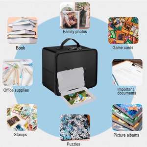 Boîtes de rangement pour photos personnalisées d'usine OEM, boîtes de rangement rectangulaires ignifuges pour documents avec protection des fichiers photo - Product Image 5