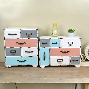 Mini <b>Drawer</b> <b>Storage</b> Cabinet With Partitions Rectangle Standing Type For Home Jewelry Cosmetic Organization Solid Color - Product Image 4