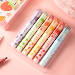 Juego de Marcadores de Doble Punta de 6 Colores Macaron de Secado Rápido y Escritura Suave para Estudiantes y Toma de Notas - Product Image 5