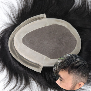 Tupé de encaje frontal para <span class=keywords><strong>hombre</strong></span>, modelo de peluquín con centro de mono fino, pelo indio, modelo de la marca de la serie de la marca de la semana, de la semana, de estilo indio - Product Image 3