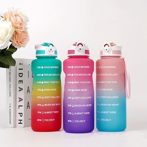 Large Half Gallon 1.5L Motivational Water <b>Bottle</b> With Time Marker & Straw Leakproof Tritan Bpa Free Gym And Outdoor Water Jug - Product Image 1