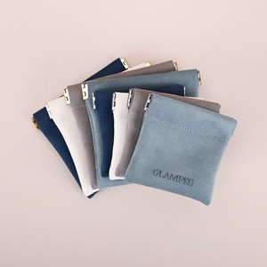 GLAMPKG Custom logo Exquisite Suede Shrapnel <b>Bag</b> Jewelry Pouch Cosmetic Lipstick Automatic Closed <b>Bag</b> <b>Make</b> <b>up</b> Packing <b>Bag</b> - Product Image 1