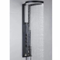 Colonne de douche intelligente domestique avec éclairage annulaire, jet de pluie supérieur, affichage numérique, douchette à main, fixation murale OEM