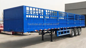 Semi-<span class=keywords><strong>remorque</strong></span> à clôture en acier avec panneaux latéraux amovibles pour le transport lourd de marchandises agricoles ou industrielles - Product Image 5