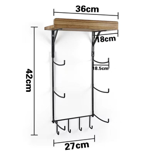 Gimnasio montado en la pared, de 3 niveles esterilla de Yoga, equipo deportivo, estante de almacenamiento de Metal con 4 ganchos, estante de almacenamiento de rodillos de espuma para Fitness, placa de madera - Product Image 3