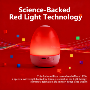 Anpassbare Timer & Memory-Funktion Wiederaufladbare Schlaflosigkeits-Linderung Tiefenentspannung 670nm Rotlichttherapie Schlafhilfe Nachtlicht - Product Image 2