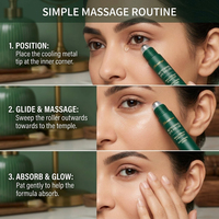 Suero Contorno de Ojos con Cafeína de Marca Privada Personalizada, Rodillo Antiojeras, Gel con Vitamina C y Péptidos para Debajo de los Ojos