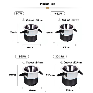Les anti-éblouissement ronds commerciaux de 12w ont mené vers le bas les lumières réglables de tache <span class=keywords><strong>mini</strong></span> projecteurs d'intérieur - Product Image 4