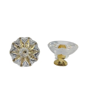 Yixin Craft Petal Bead 3cm M4 Thread Cabinet Knob Clear Acrylic Modern Design - Product Image 5