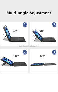 Funda con Teclado Inalámbrico de Cuero PU para <span class=keywords><strong>iPad</strong></span> <span class=keywords><strong>Pro</strong></span> de <span class=keywords><strong>12.9</strong></span> <span class=keywords><strong>Pulgadas</strong></span>, con Retroiluminación BT, Estilo Laptop, Protección Contra Caídas, Soporte Ajustable, <span class=keywords><strong>Precio</strong></span> de Fábrica - Product Image 5
