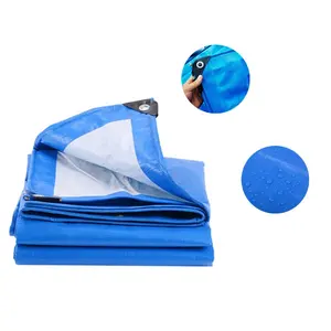 具有抗紫外线特性的蓝色防水聚乙烯防水布可用于覆盖鱼塘和游泳池