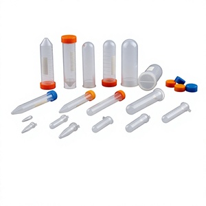 Tube à centrifuger gradué avec bouchon à vis, transparent en PE, à fond conique ou plat ou rond, tube à échantillon, tube à essai en plastique - Product Image 2