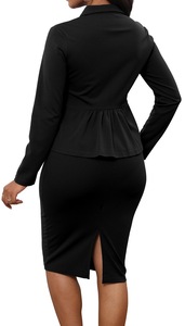 Gonna da donna 2 pezzi Set abiti aderenti lavoro lavoro colletto con bavero giacca a vita - Product Image 3