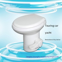 AGE White Portable Camping Toilet with Foot-operated Gravity Flush for RV and Caravan Water Use