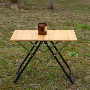Table pliante portable en aluminium et bambou à ouverture rapide pour les voyages en voiture, l'équipement de <span class=keywords><strong>camping</strong></span>, les pique-niques et les barbecues - Product Image 4