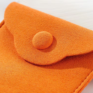Customize Microfiber Snap Button Closure Suede Jewelry Pouches Bags for Necklace Jewelry <b>Gift</b> - Product Image 6