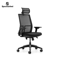 Chaises ergonomiques en maille SpaceUnited avec appui-tête et soutien lombaire, couleurs de cadre variées pour projets