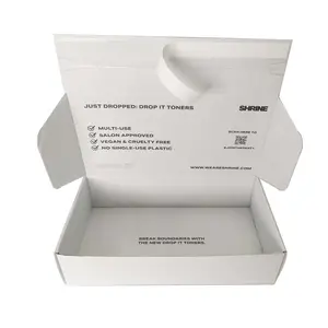 Posta-sipariş kutusu özelleştirme özel ambalaj karton kağıt beyaz kendinden sızdırmazlık fermuar nakliye kutusu gözyaşı şerit gücü ile fabrika