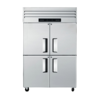 Congélateur portable à double température en acier inoxydable de qualité commerciale Hoduwise à 4 portes pour les aliments congelés dans les cuisines de bistrot et de bar