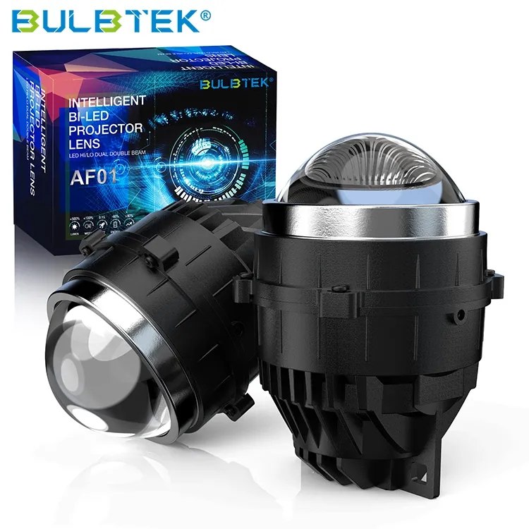 BULBTEK หลอดไฟ LED AF01,ไฟตัดหมอกเลนส์ Bi LED Projector ขนาด3.0นิ้วชุดติดตั้งเพิ่มเติม250W 15000 Lm เลนส์โปรเจคเตอร์คู่สำหรับโตโยต้า