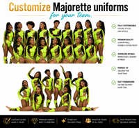 Uniforme de Majorette Personalizado Verde Neón, Negro y Dorado con Lentejuelas, Estampado de Cebra, Manga Única, Flecos Laterales, Corte Alto, Leotardo y Conjunto de Mangas para Piernas