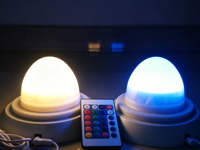 Unité d'éclairage LED pour tabouret globe en plastique PE, batterie rechargeable, télécommande, changement de couleur
