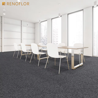 Dalles de moquette carrées 50x50 écologiques pour usage commercial et domestique, en nylon tufté à poils coupés, avec support PVC uni, couleurs personnalisables, pour bureaux