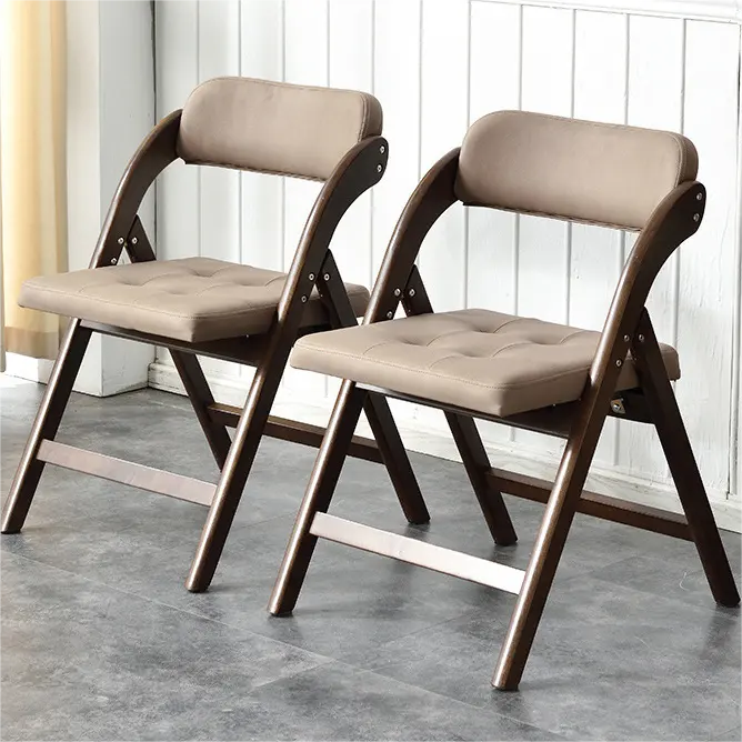 เก้าอี้พับไม้หุ้มเบาะธรรมชาติแบบนอร์ดิกสำหรับร้านอาหารโรงแรม