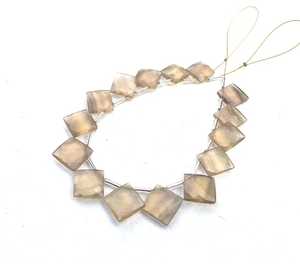 Cuentas de piedras preciosas de fluorita marrón de 1 hebra de alta calidad, Briolette de forma cuadrada Natural para fabricación de joyas hechas a mano - Product Image 2