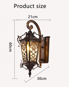 Đèn tường kiểu châu Âu cổ điển, đèn chiếu sáng ngoài trời biệt thự, đèn tường đồng cổ, đèn tường cửa ngoài trời - Product Image 3