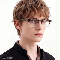 Charnière intégrée M3051 avec ouverture et fermeture fluides. Montures de lunettes en acétate élégantes et précises de style japonais, rondes et transparentes
