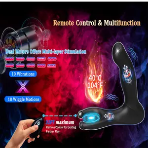 Neonislandssextoyelectric télécommande testicule contaminant stimulateur vibratormale prostate masseur wiggle chauffage anal butt plugs