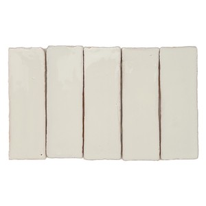 Piastrelle Vitri Vintage Bianche 5x15 Cm Smaltate con Bordo Irregolare per Rivestimenti Murali e Pavimenti - Product Image 1