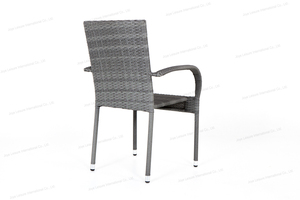 Leisure Modern Rattan Steel PE <b>Stackable</b> Dining <b>Chair</b> Wholesale <b>Outdoor</b> Furniture Living Room Hotel Park Courtyard - Product Image 6