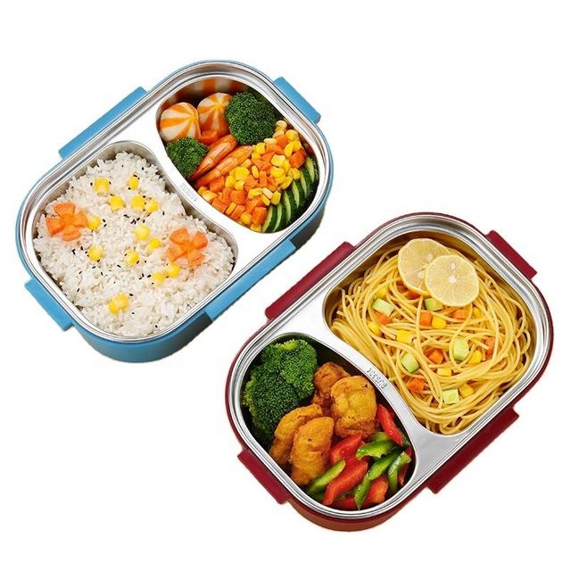 Reusable Plastic Tiffin lunch box 304 Stainless Steel Tank Bento Box Food Storage Container for Adults & Kids