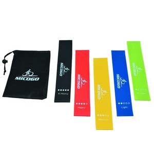 Bandes de résistance de force de couleur personnalisée avec sac pour les étirements quotidiens gymnastique à domicile entraînement assisté <span class=keywords><strong>5</strong></span> pièces mini ensemble de bandes d'exercice - Product Image 5