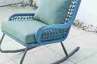 Fauteuil à bascule moderne en alliage d'aluminium durable, mobilier de jardin en corde pour extérieur, ferme, patio, salle à manger, école, salon, hôtel, parc