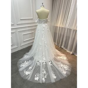 <span class=keywords><strong>Robe</strong></span> de mariée en dentelle à épaules dénudées pour femme, tenue de <span class=keywords><strong>mariage</strong></span> rustique, Top transparent avec appliques, style Boho, <span class=keywords><strong>2023</strong></span> - Product Image 3