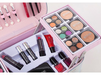 Trousse de Maquillage de Voyage Végane Marque Blanche avec Gloss Hydratant et Palette de Poudres – Coffret Cosmétique Complet