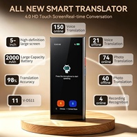 Dispositif de traduction vocale IA haut de gamme sans WiFi, traduction hors ligne en temps réel, 150 langues, enregistrement professionnel premium